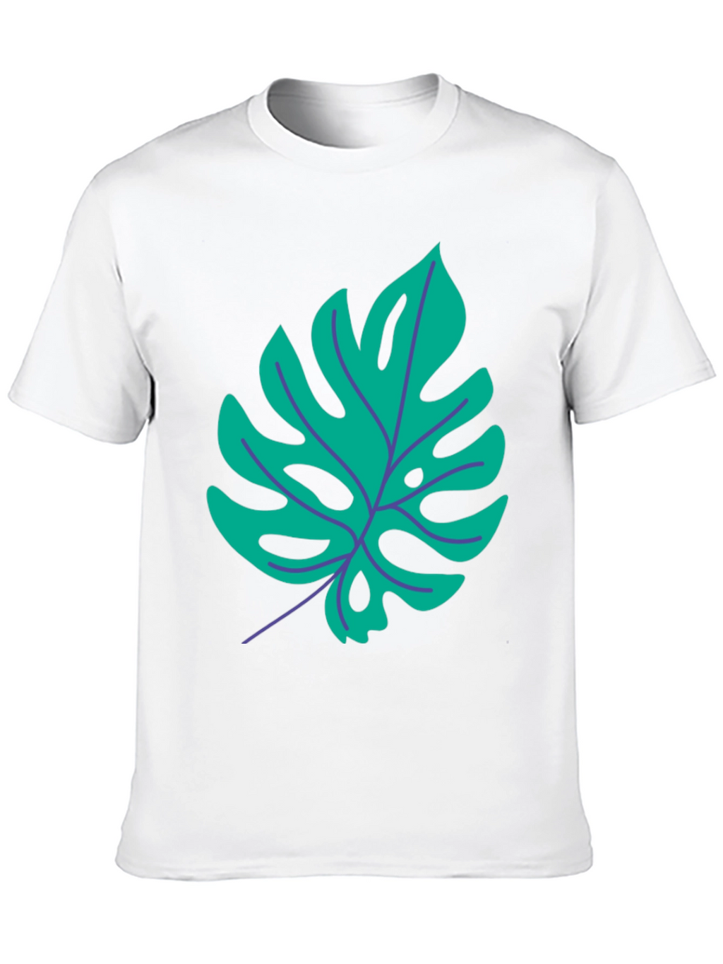 Tropical Monstera Leaf Graphic Tee - Stylish Black T-Shirt