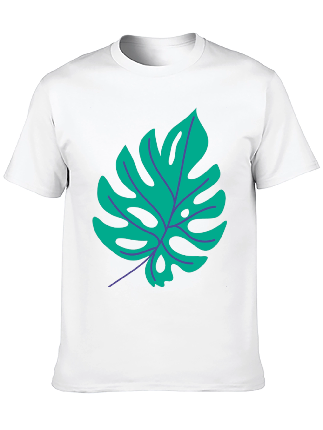 Tropical Monstera Leaf Graphic Tee - Stylish Black T-Shirt