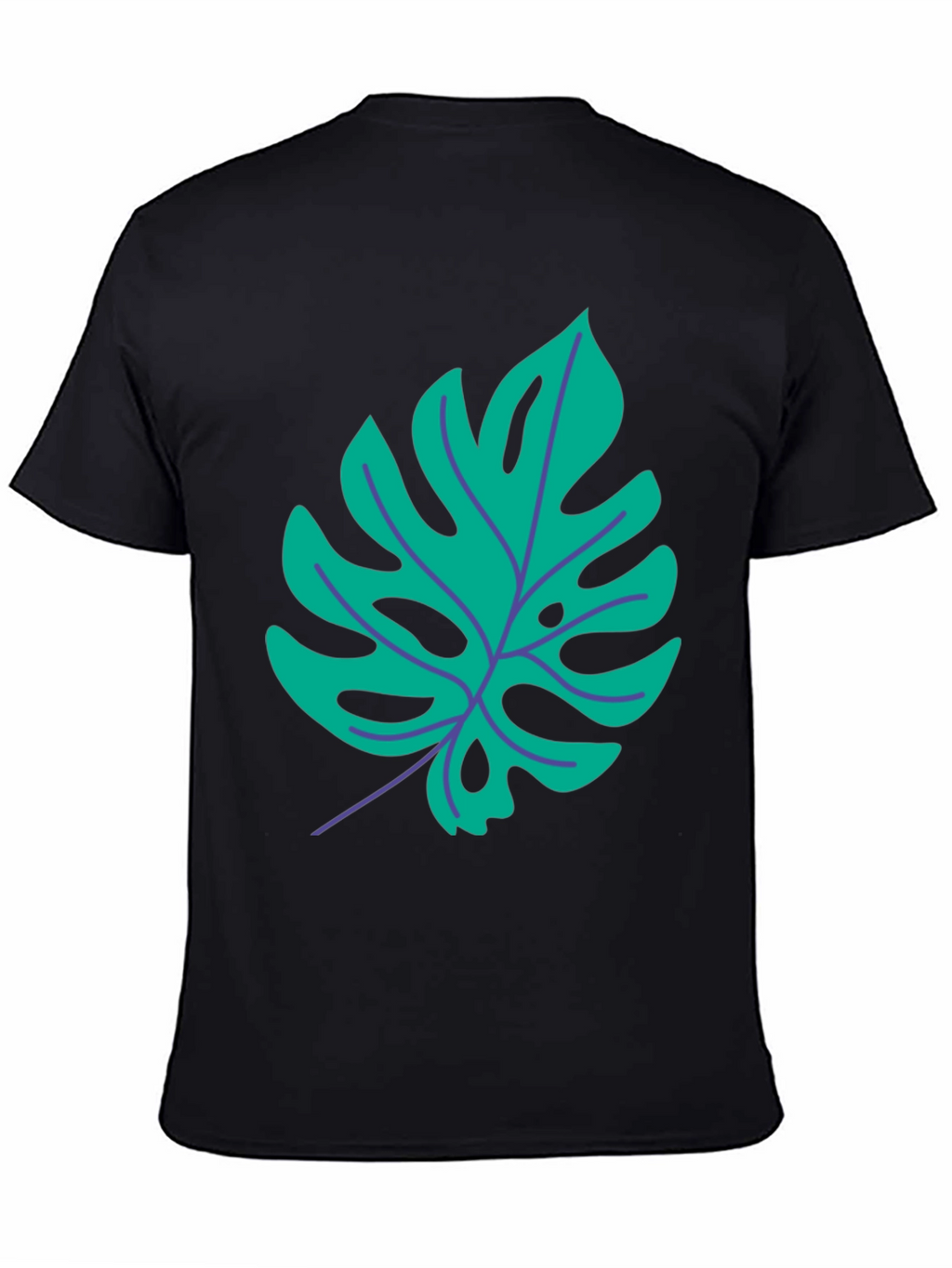 Tropical Monstera Leaf Graphic Tee - Stylish Black T-Shirt