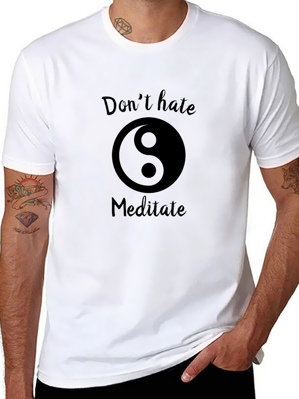 Dont Hate Meditate Black T-Shirt