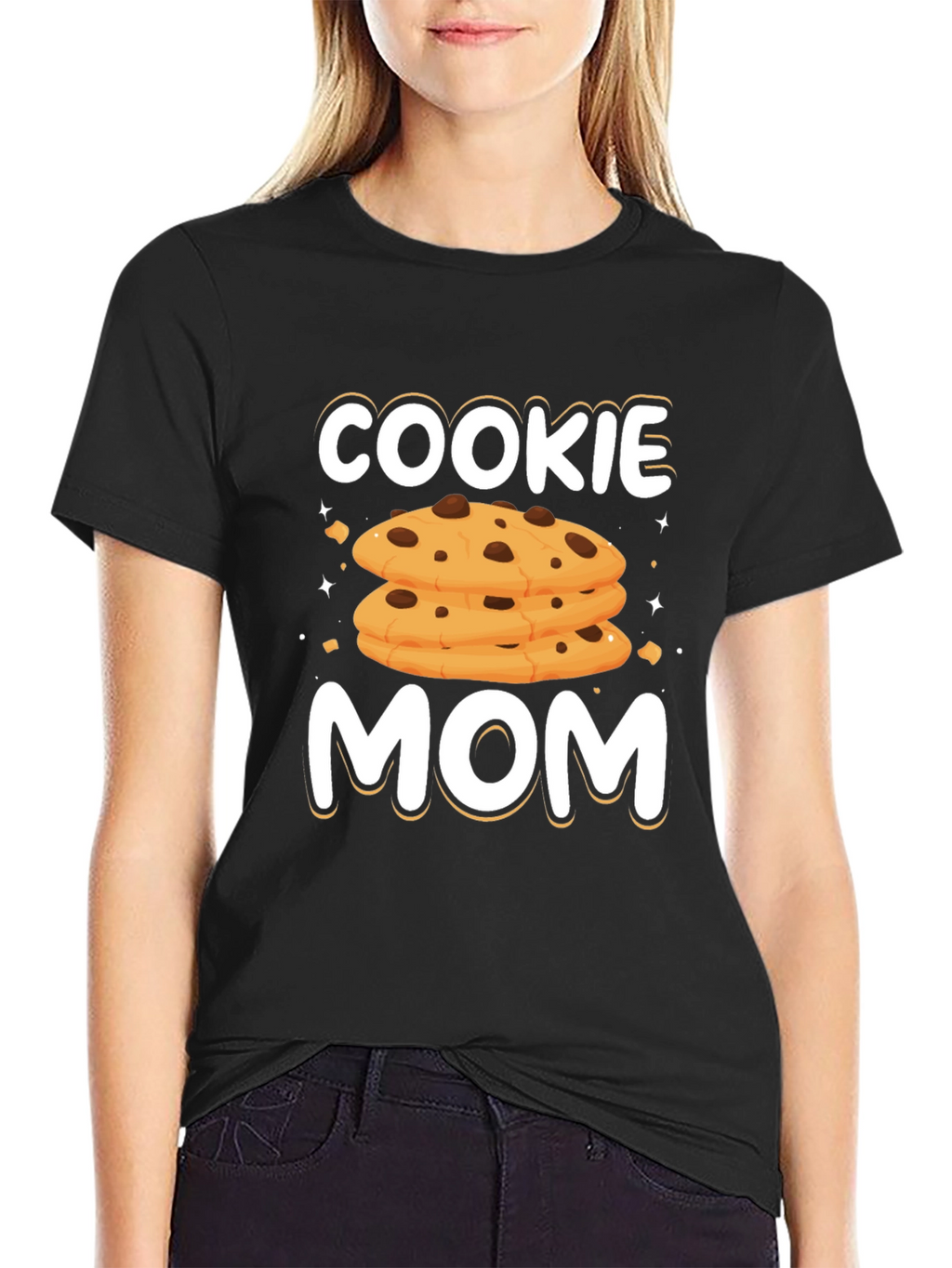 Cookie Mom Graphic T-Shirt - Black Cotton Tee