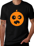 Funny Halloween Pumpkin Face Black T-Shirt