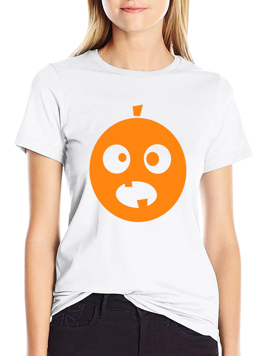 Funny Halloween Pumpkin Face Black T-Shirt