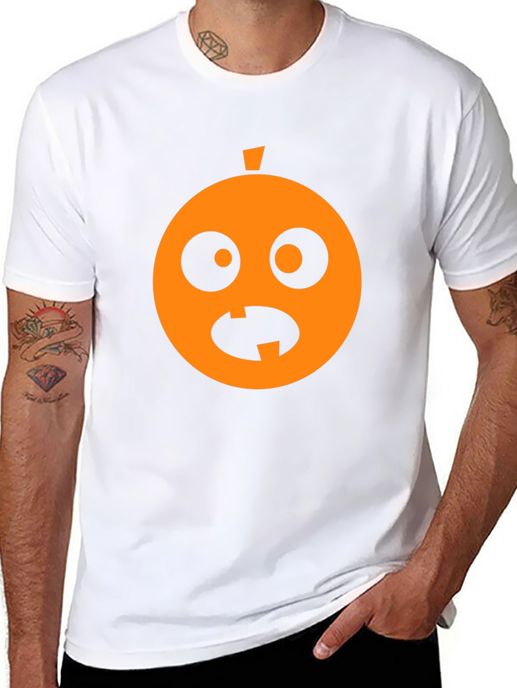 Funny Halloween Pumpkin Face Black T-Shirt