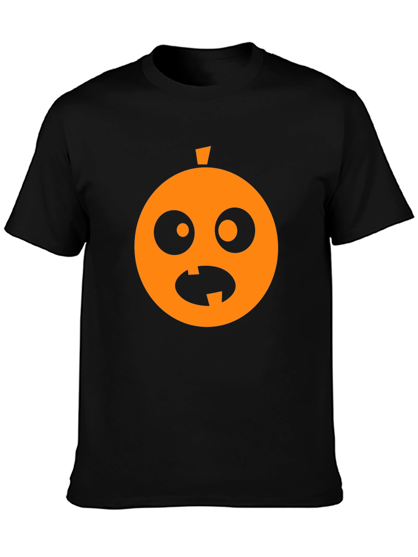 Funny Halloween Pumpkin Face Black T-Shirt
