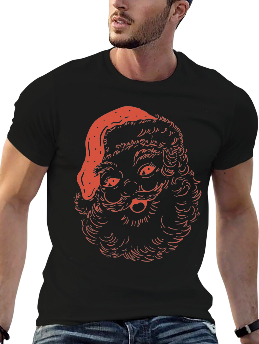 Festive Santa T-Shirt - Holiday Graphic Tee