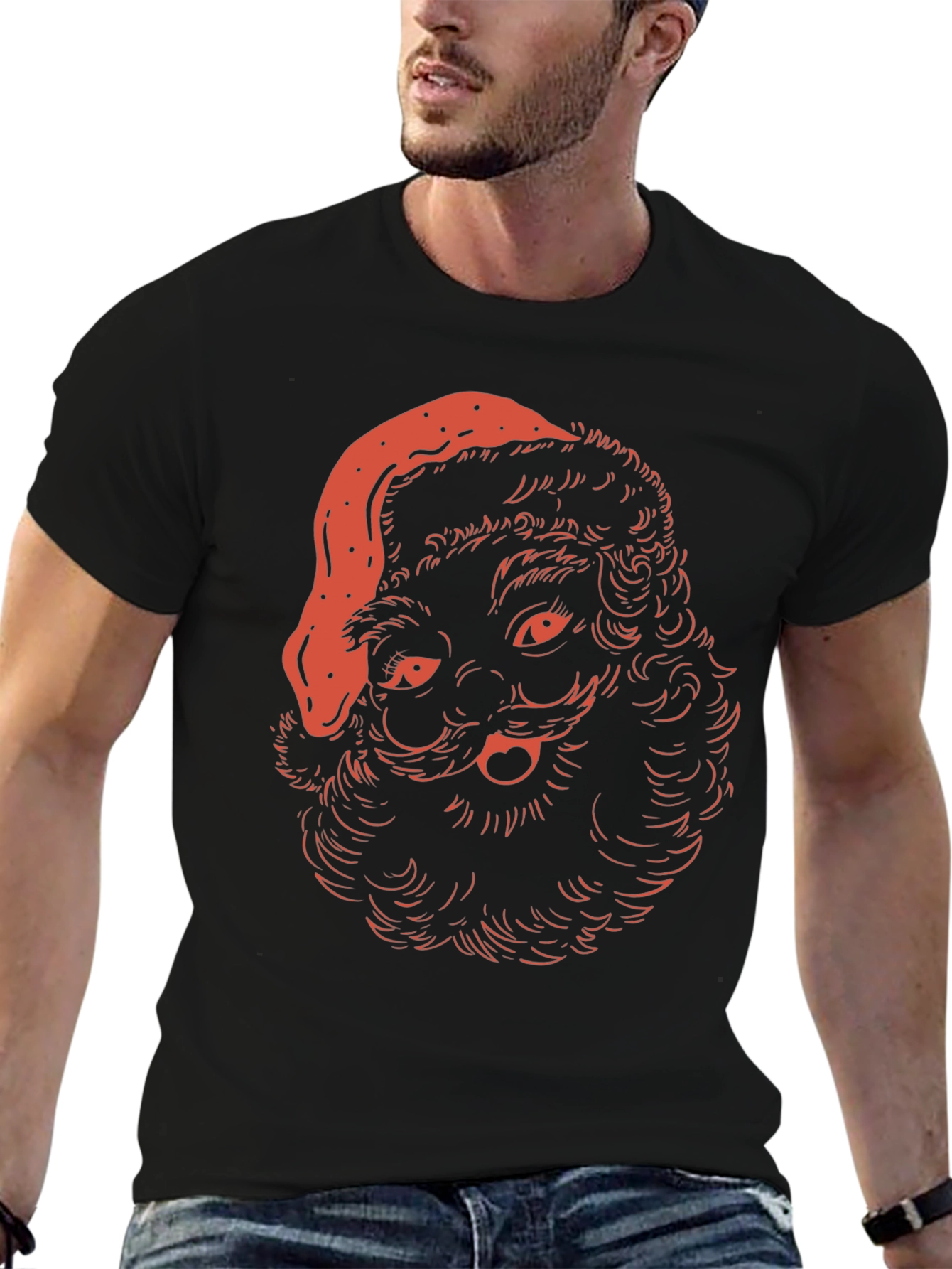 Festive Santa T-Shirt - Holiday Graphic Tee