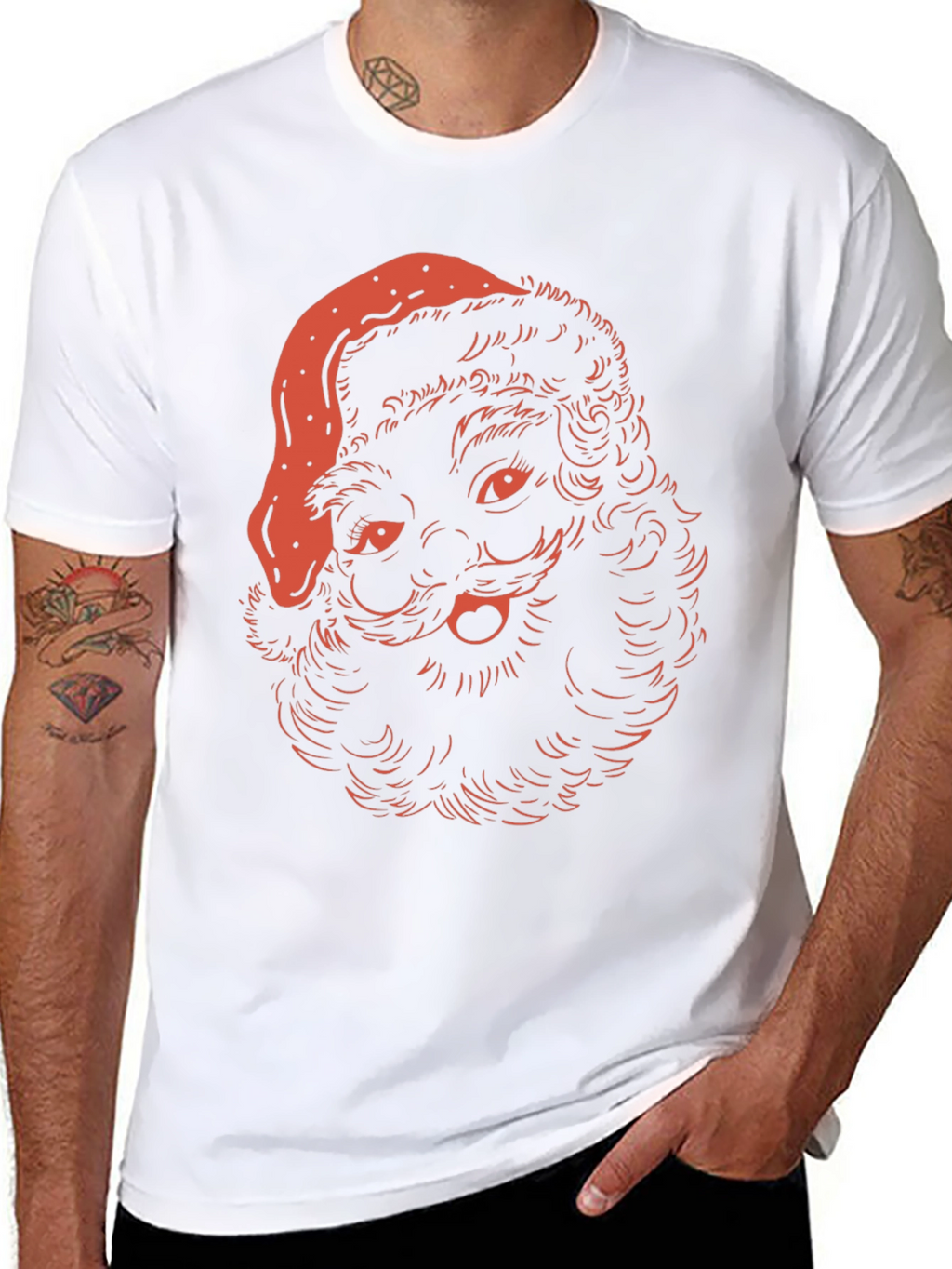 Festive Santa T-Shirt - Holiday Graphic Tee