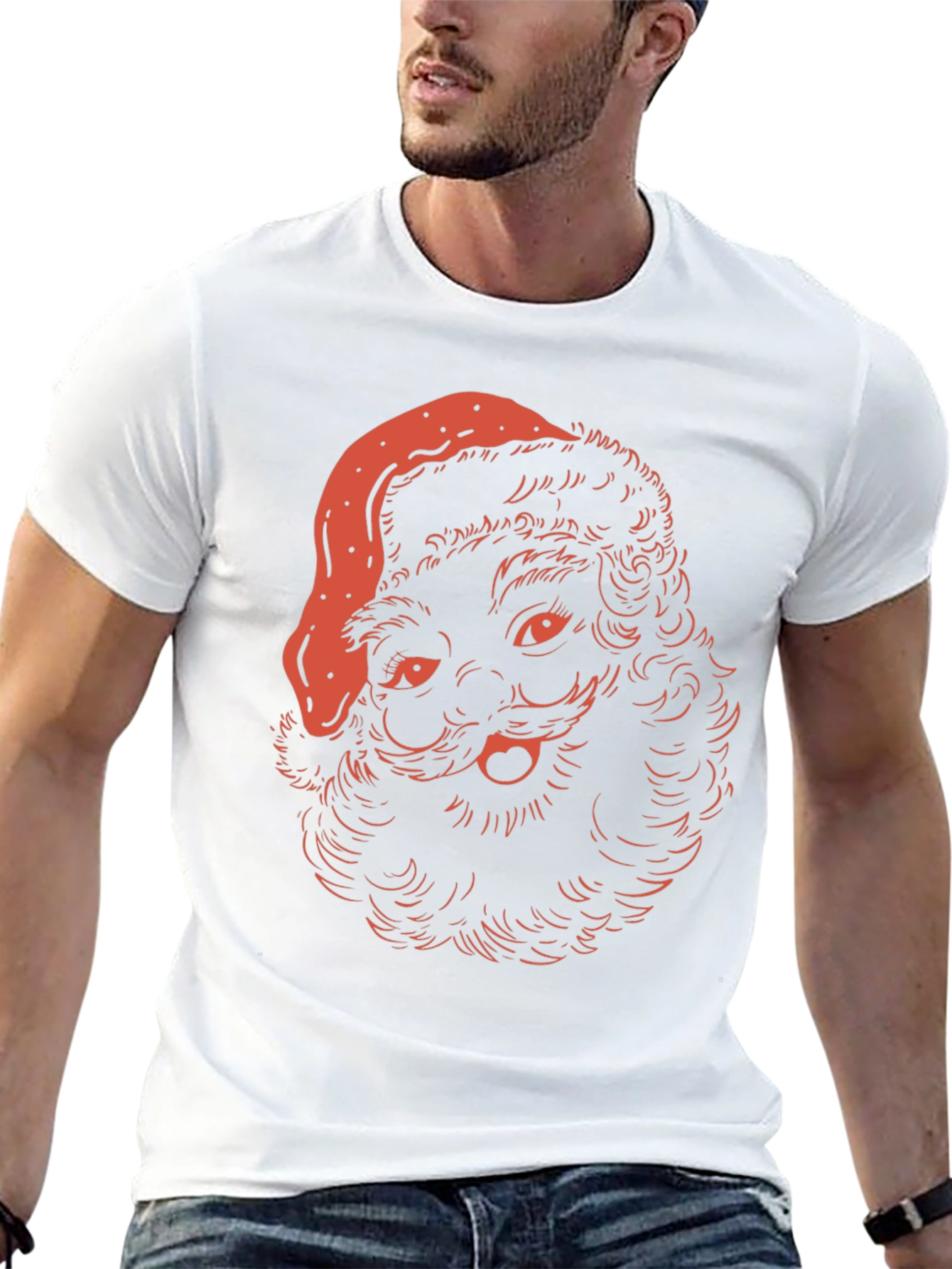 Festive Santa T-Shirt - Holiday Graphic Tee