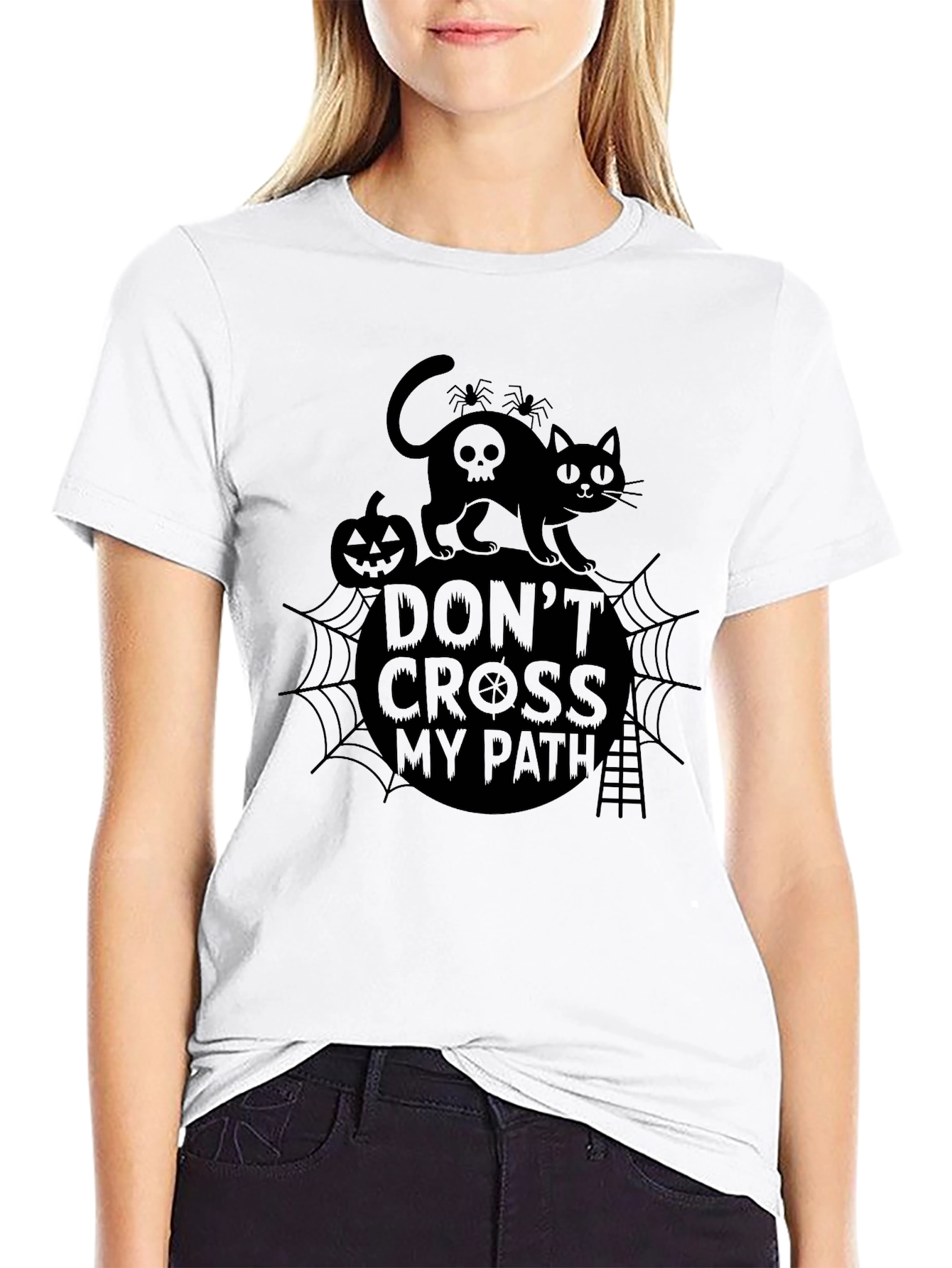 Dont Cross My Path Black Cat Halloween T-Shirt
