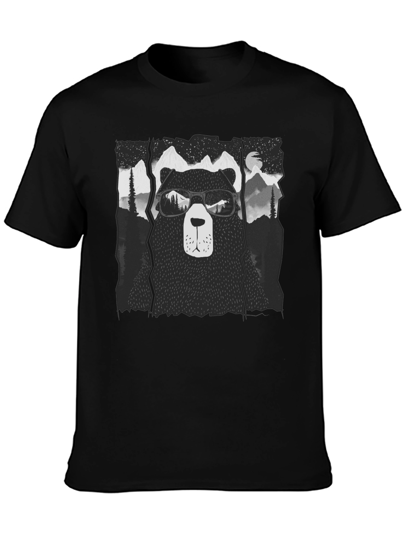 Cool Bear Graphic Tee - Mens Black Short Sleeve Shirt