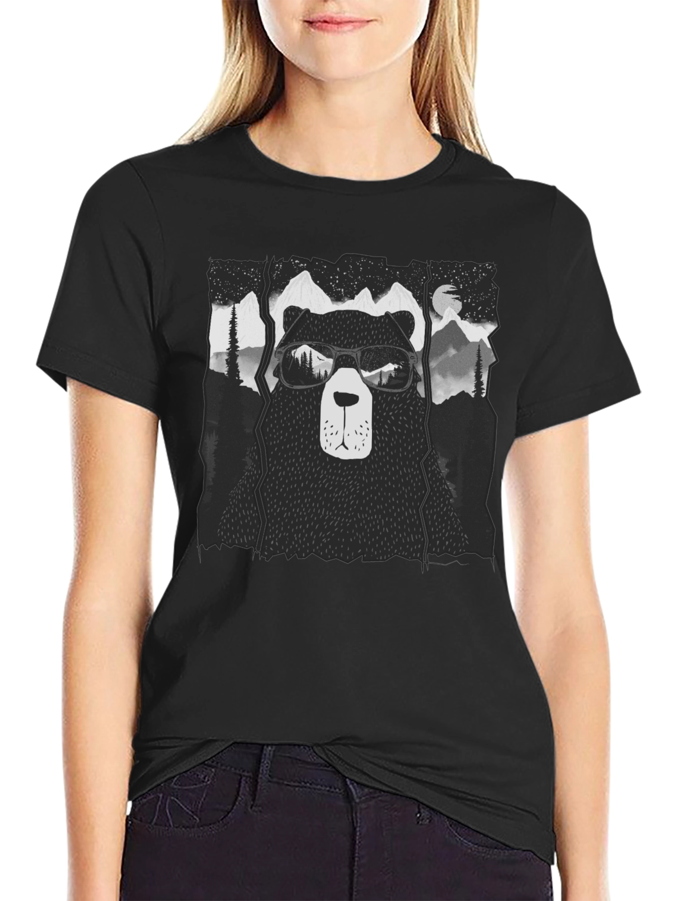 Cool Bear Graphic Tee - Mens Black Short Sleeve Shirt