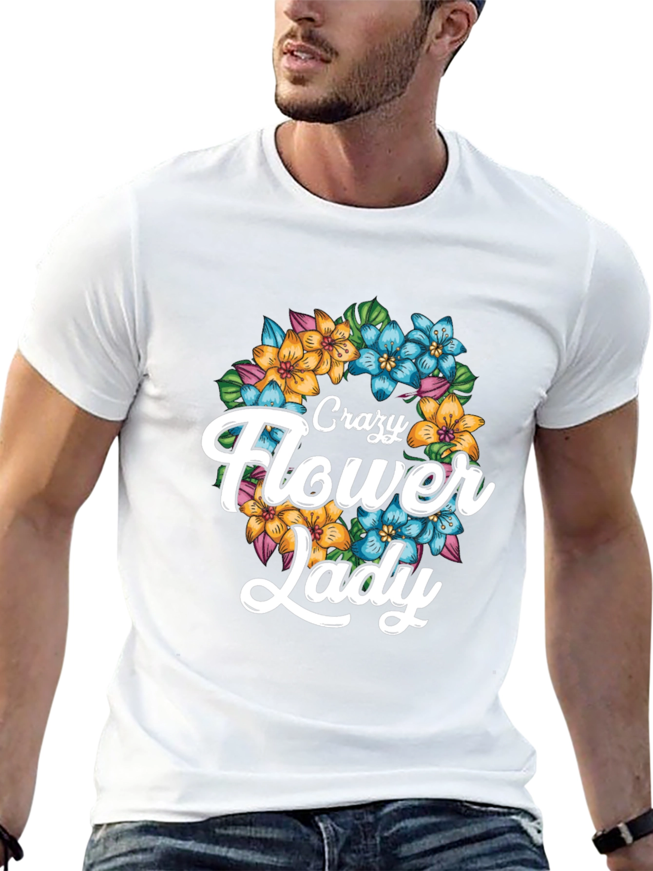Crazy Flower Lady Graphic Tee