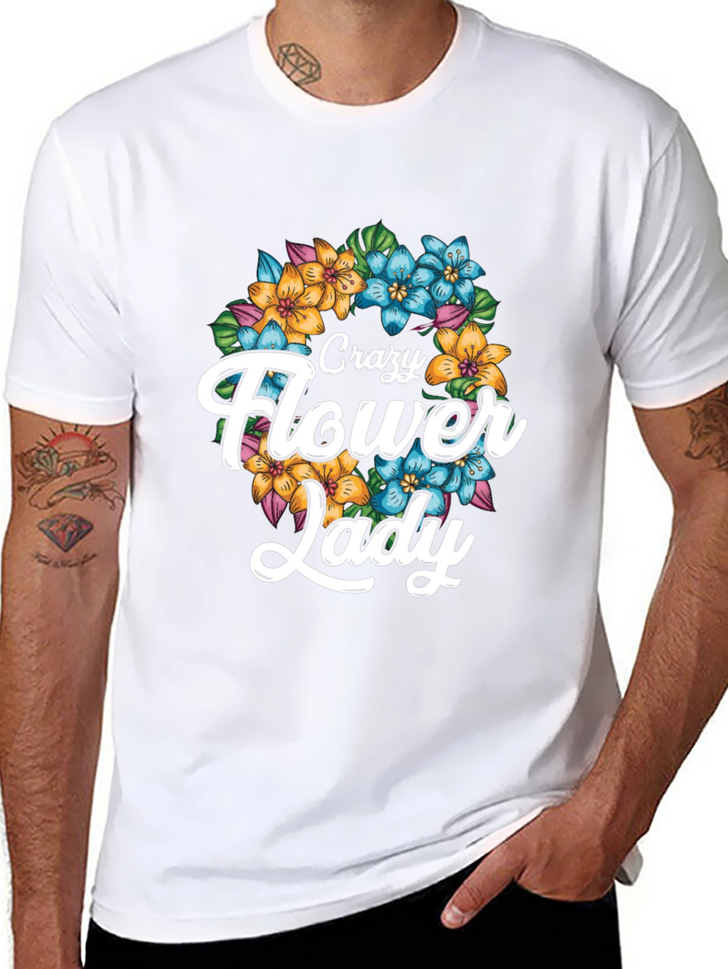 Crazy Flower Lady Graphic Tee