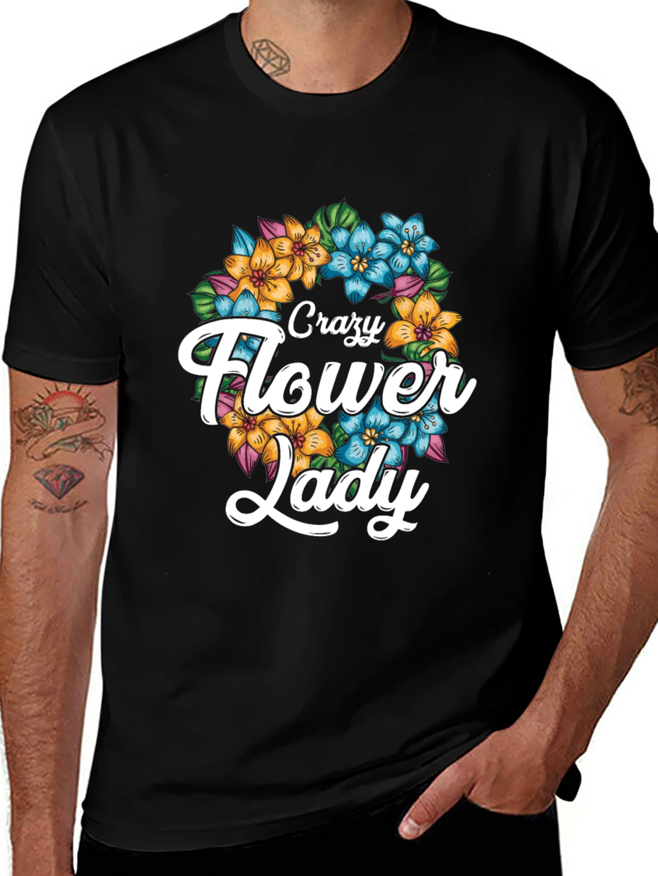 Crazy Flower Lady Graphic Tee
