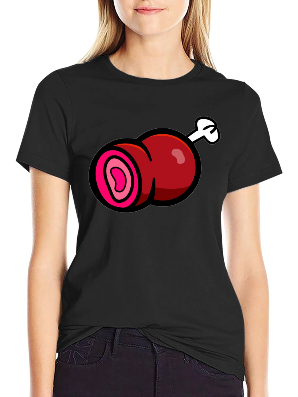 Cartoon Meat T-Shirt - Funny Graphic Tee