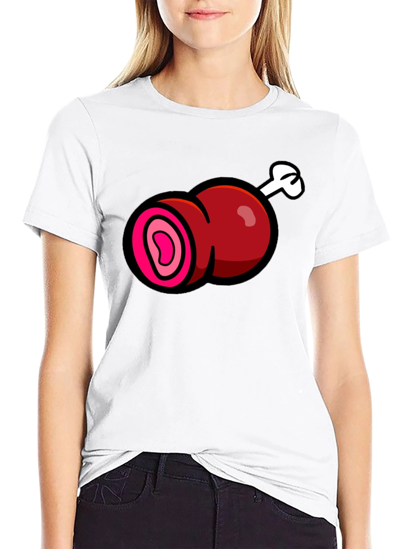 Cartoon Meat T-Shirt - Funny Graphic Tee