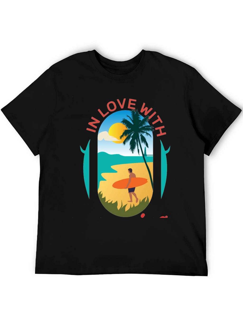 Love With the Beach Black T-Shirt
