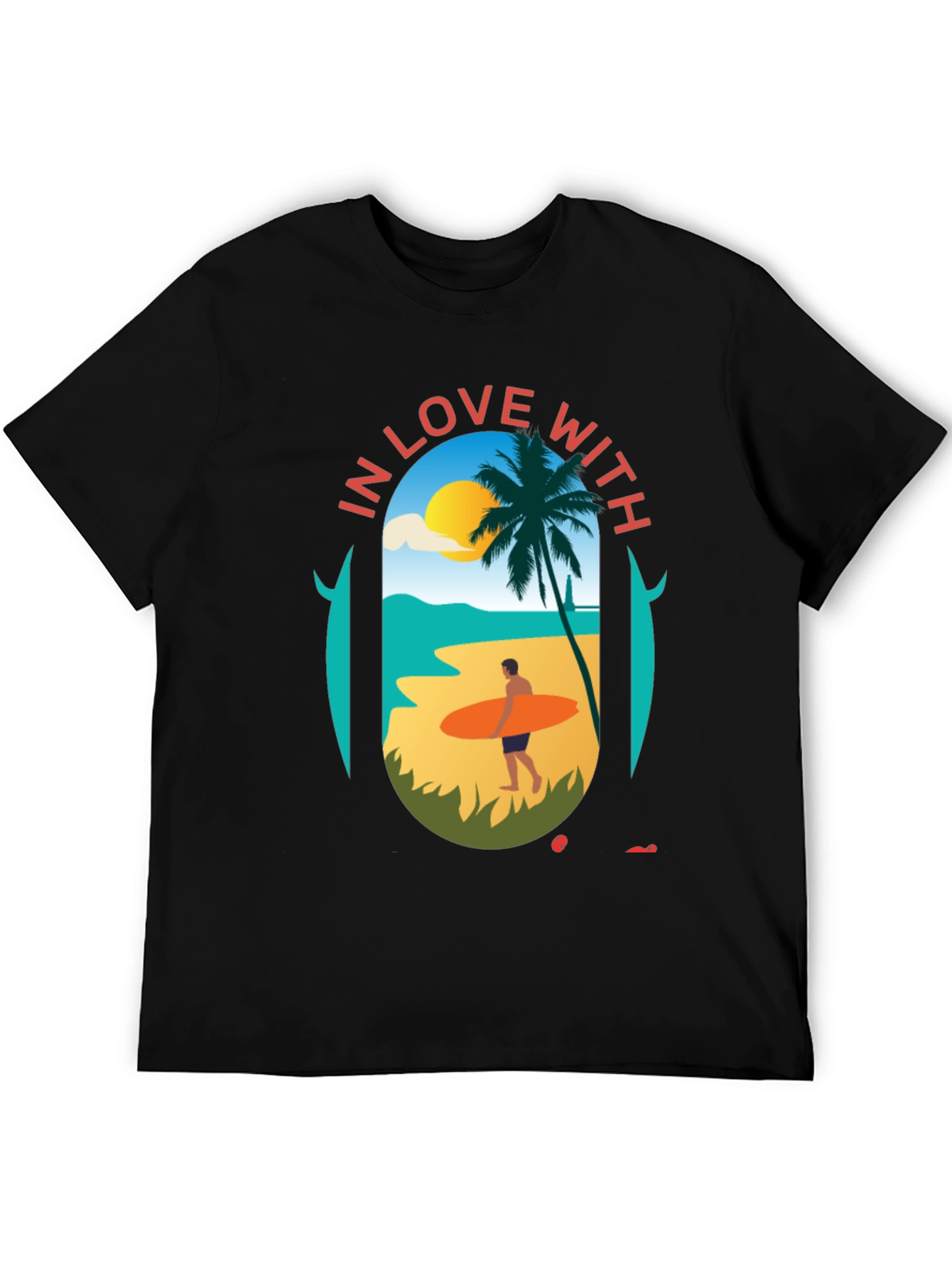 Love With the Beach Black T-Shirt