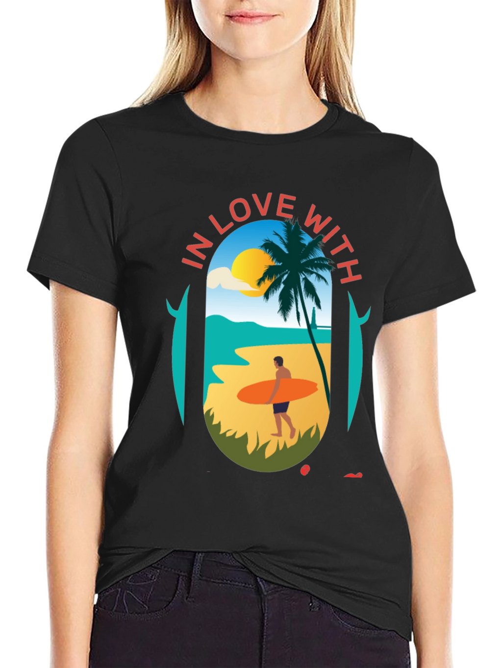 Love With the Beach Black T-Shirt