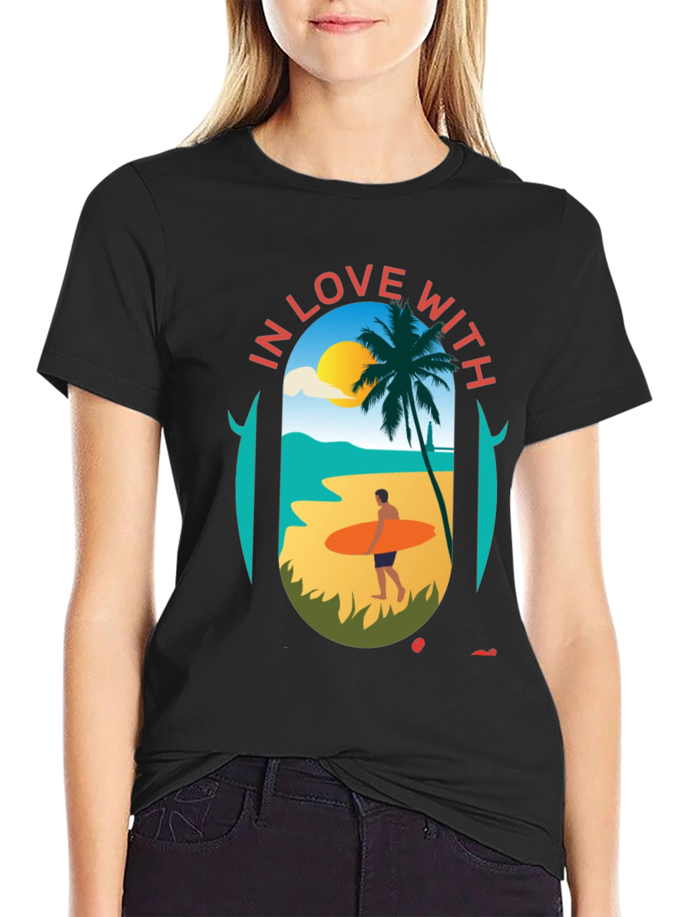 Love With the Beach Black T-Shirt
