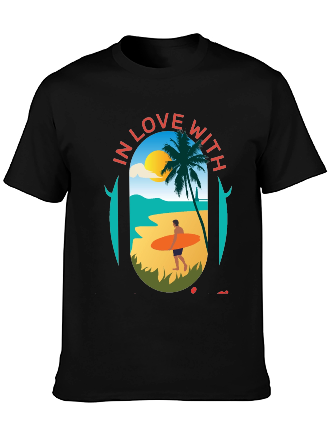 Love With the Beach Black T-Shirt