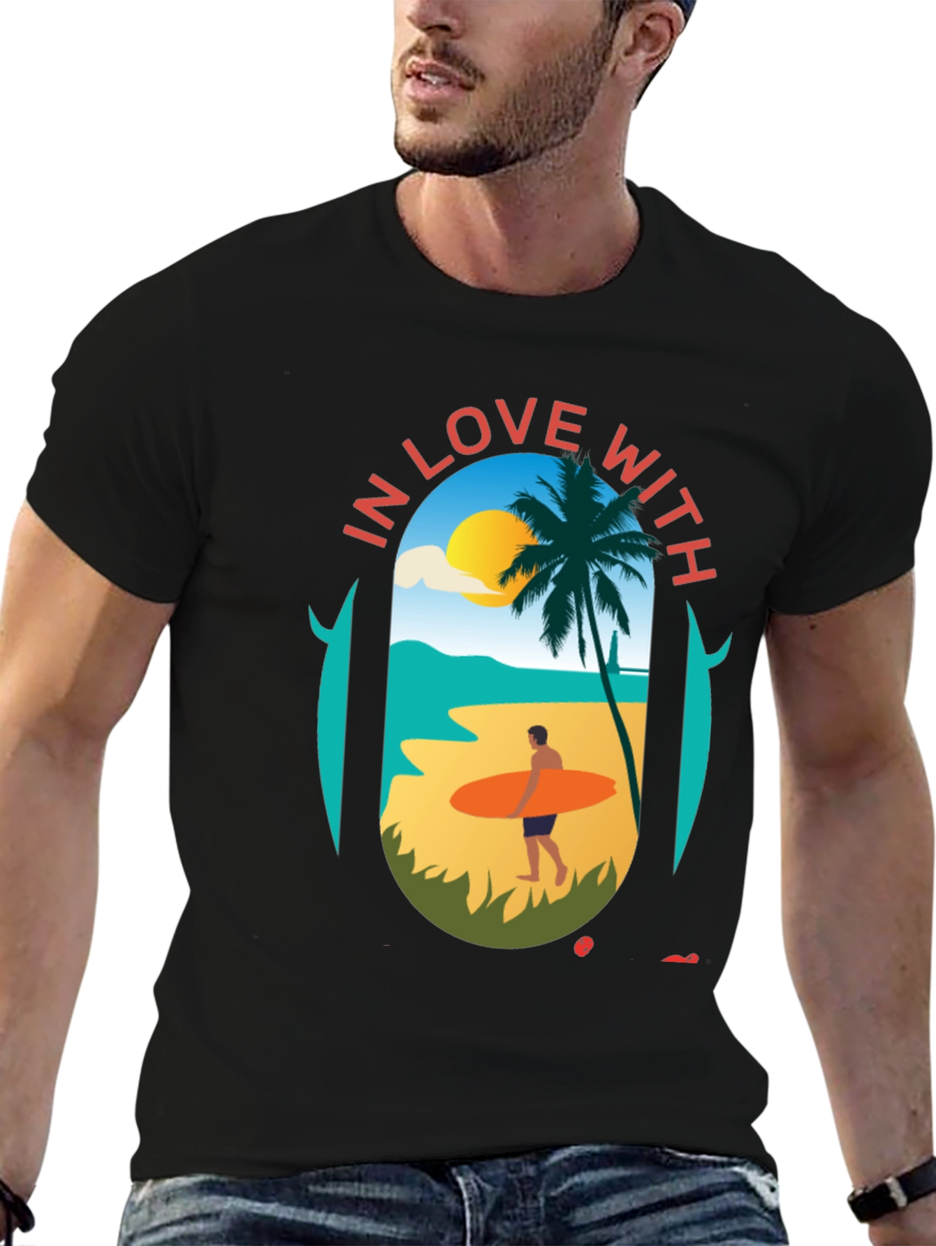 Love With the Beach Black T-Shirt