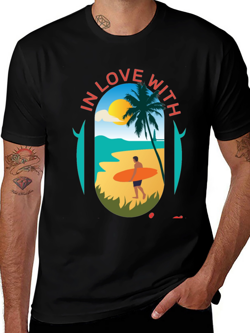 Love With the Beach Black T-Shirt