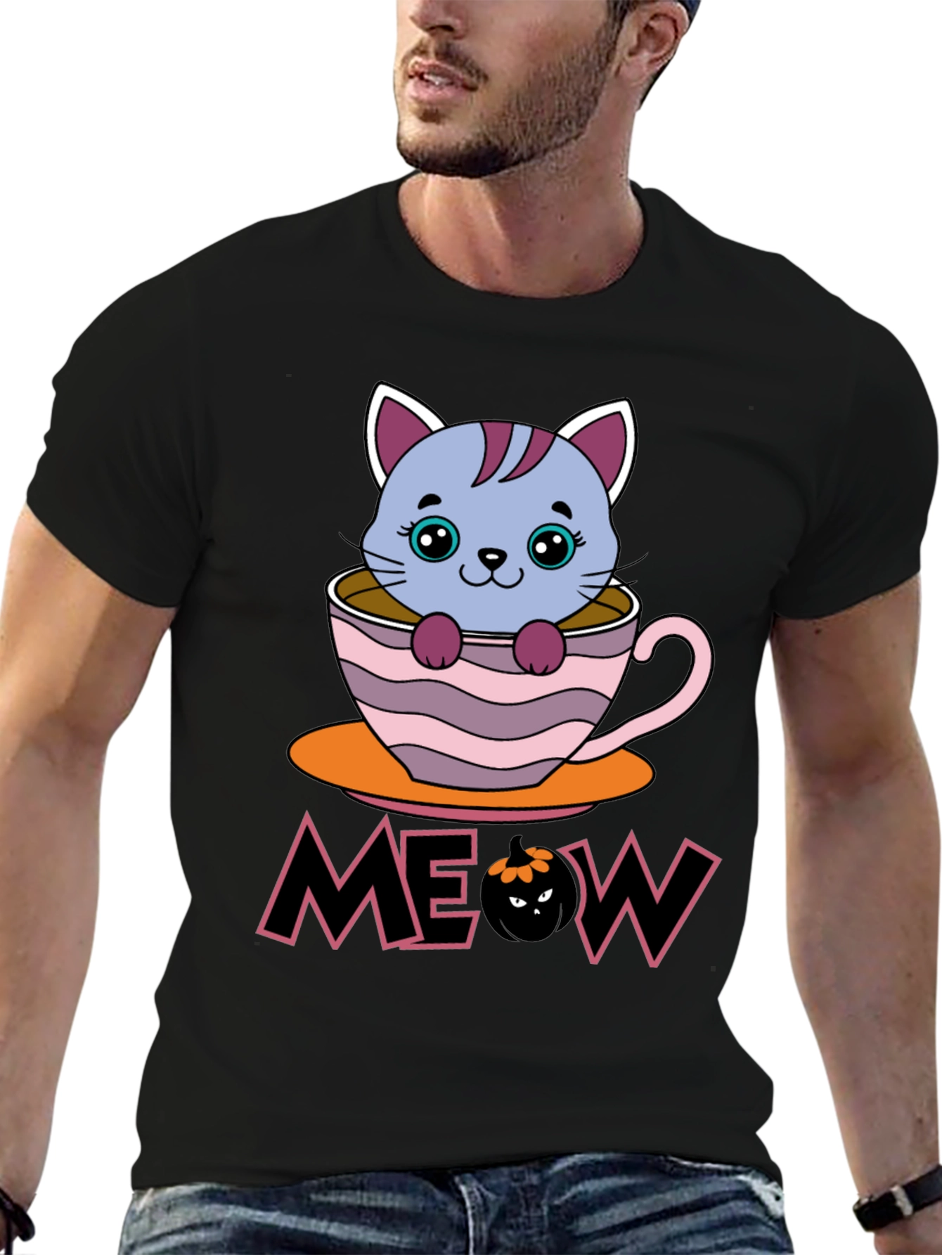 Halloween Cat in Cup T-Shirt