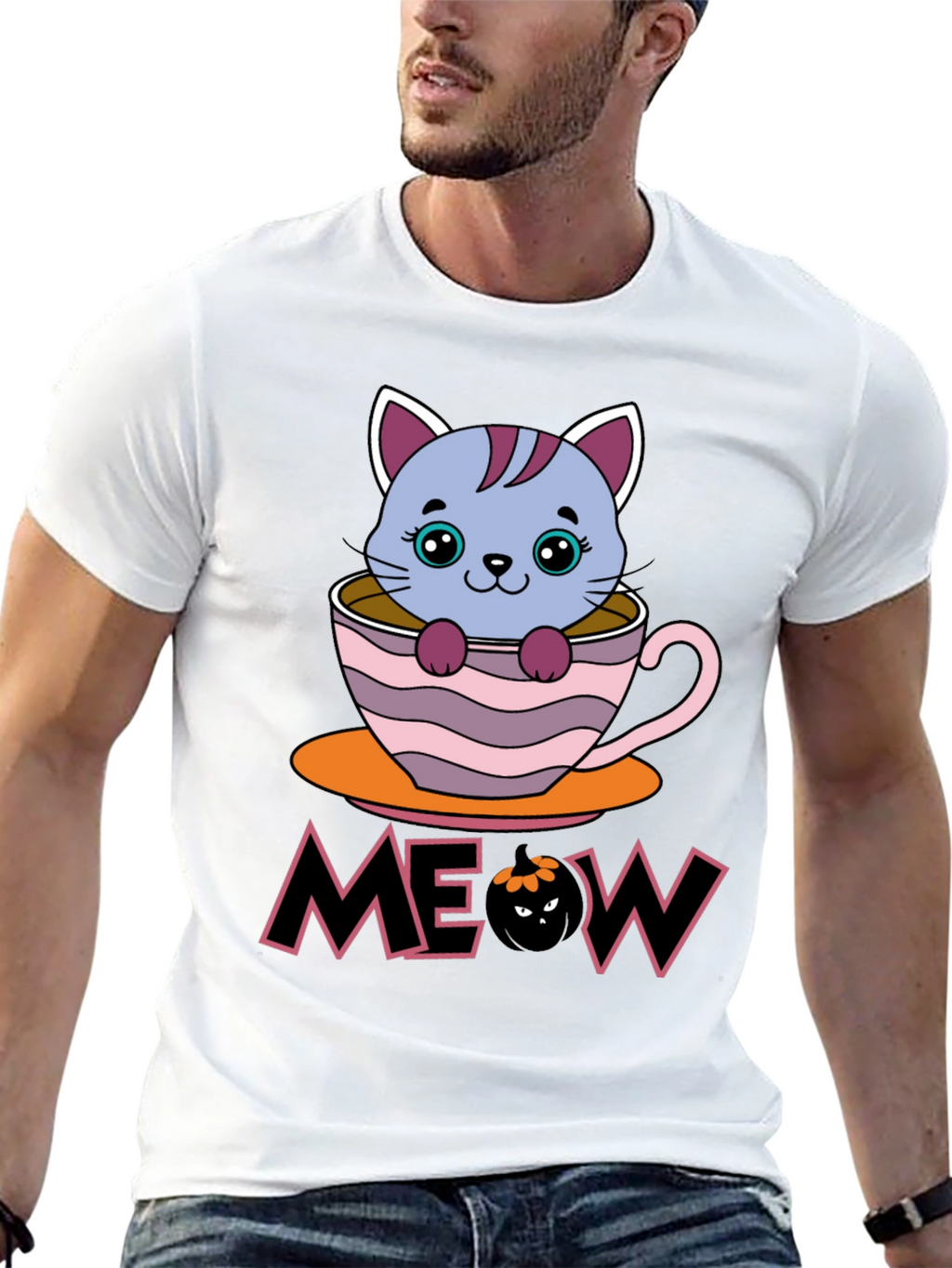 Halloween Cat in Cup T-Shirt
