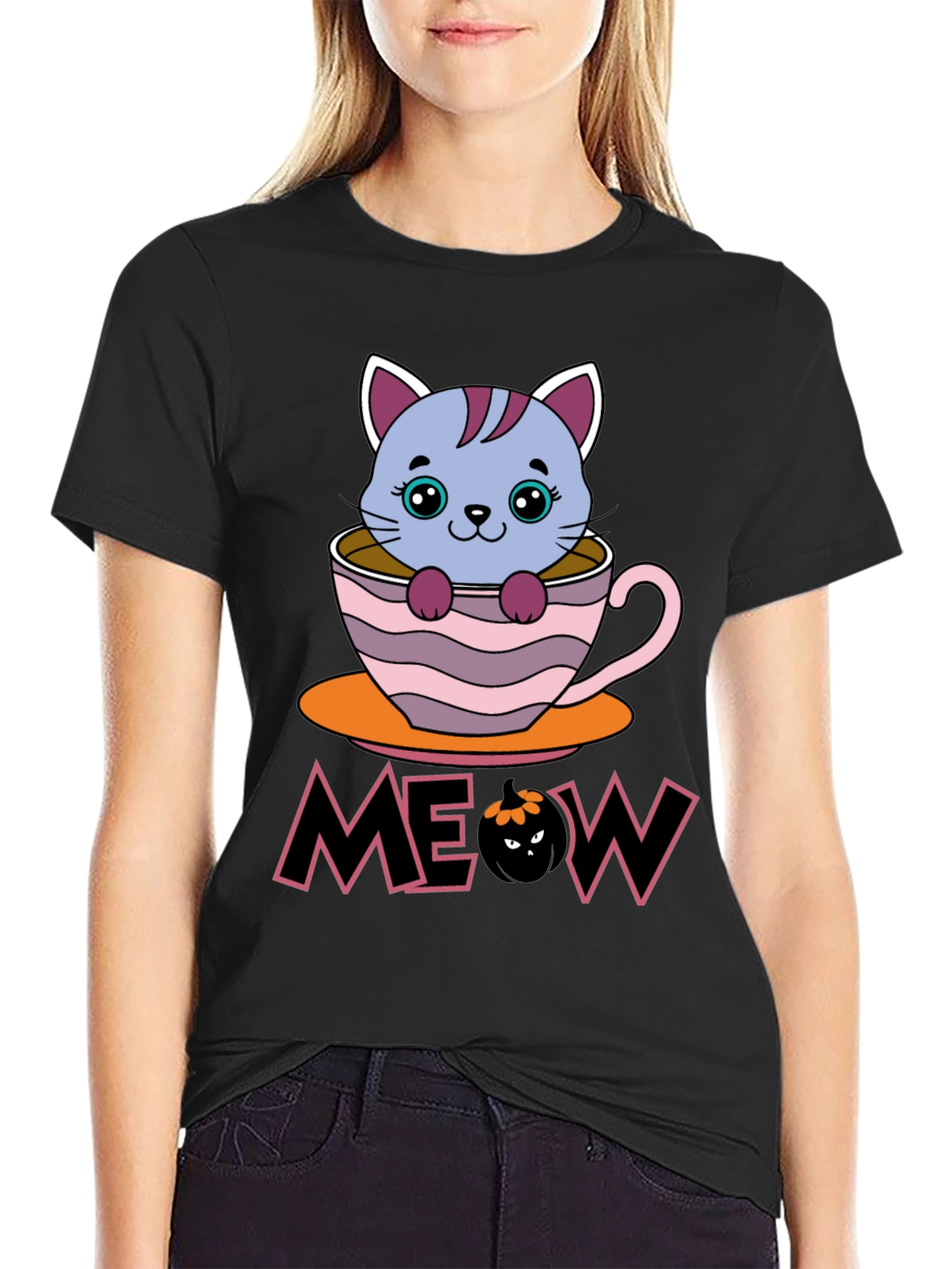 Halloween Cat in Cup T-Shirt