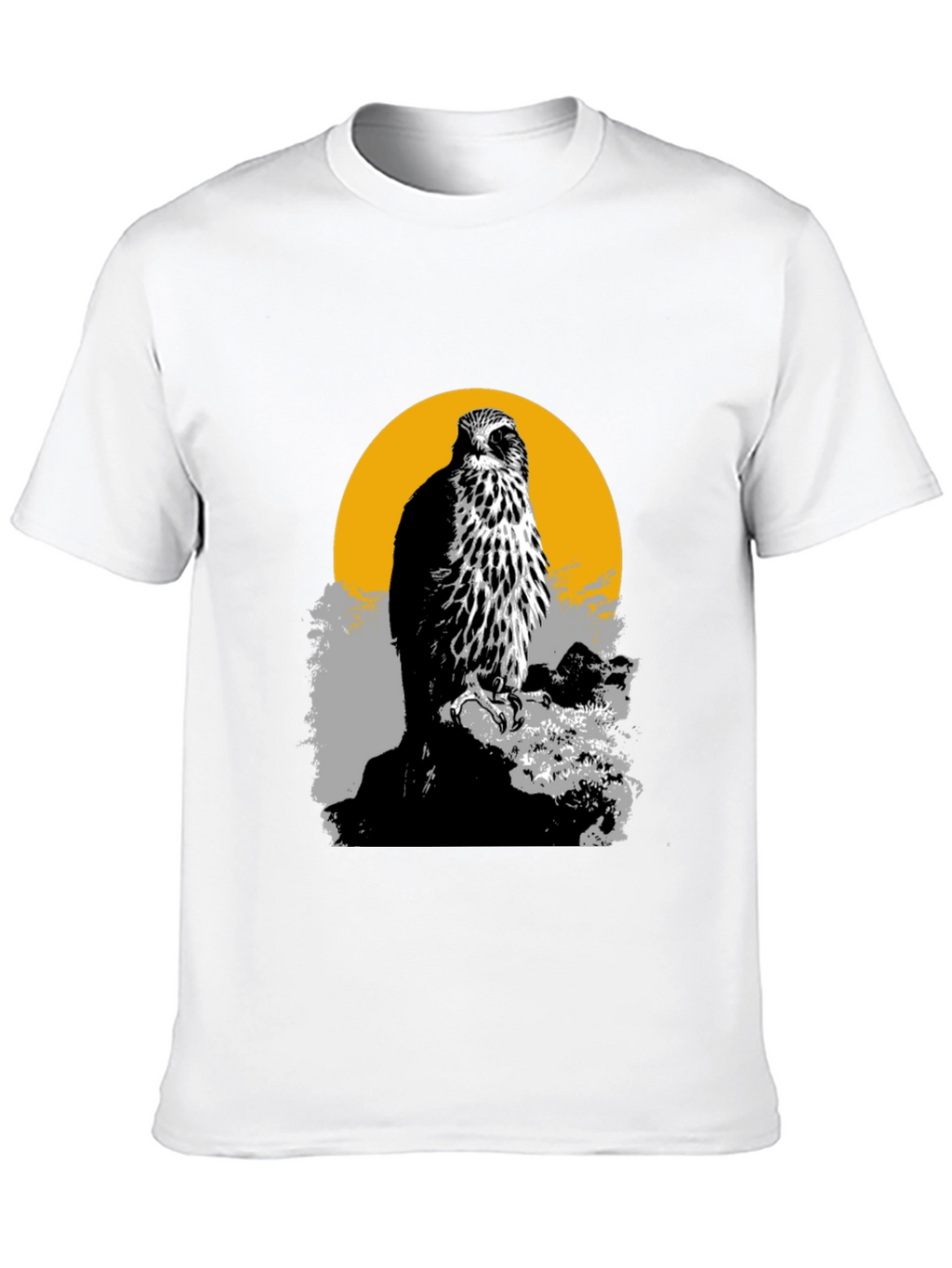 Hawk Graphic Tee - Mens Black Cotton T-Shirt