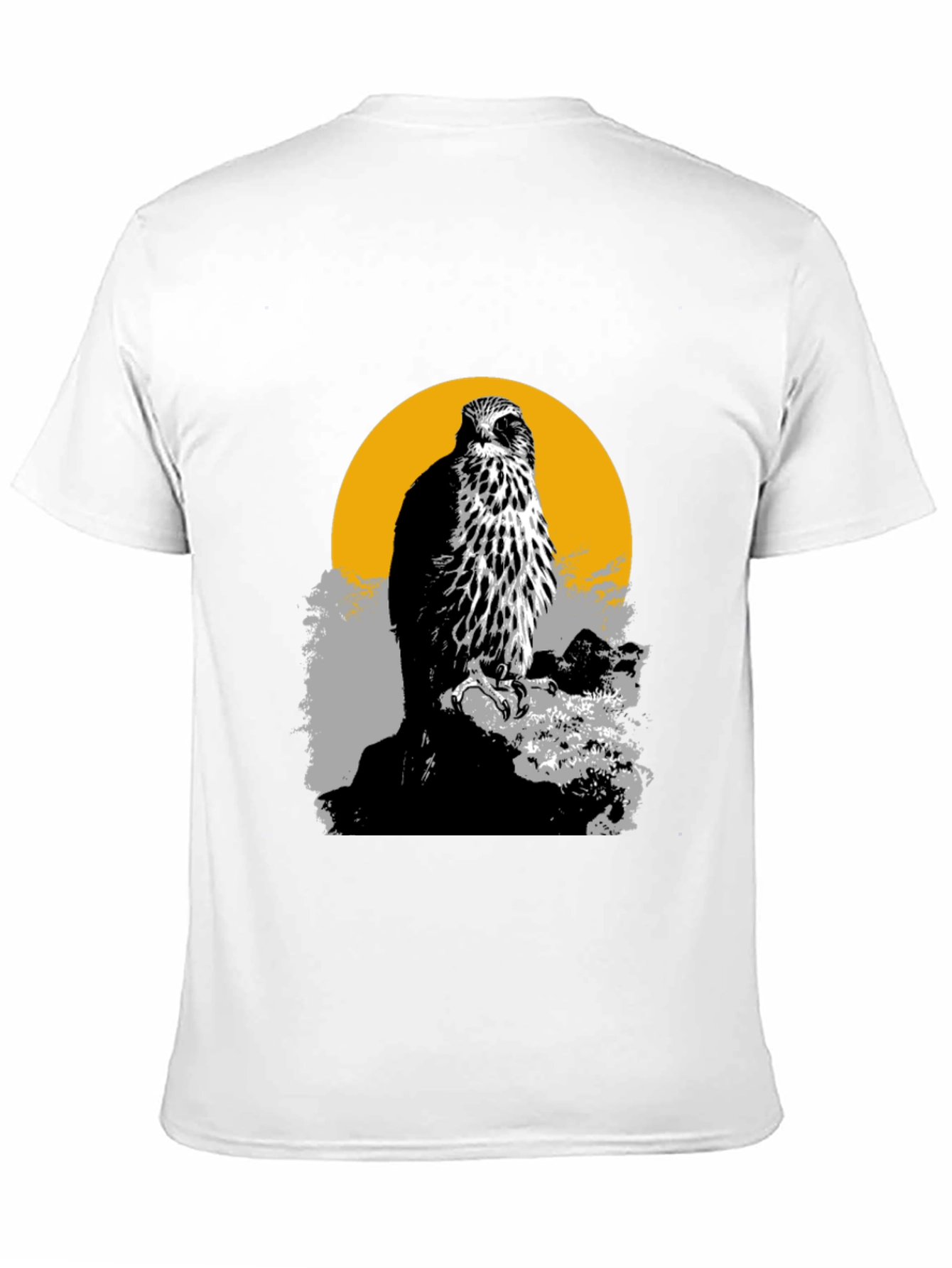 Hawk Graphic Tee - Mens Black Cotton T-Shirt
