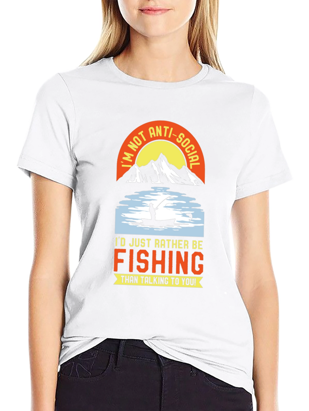Fishing T-Shirt - Id Rather Be Fishing Anti-Social Tee