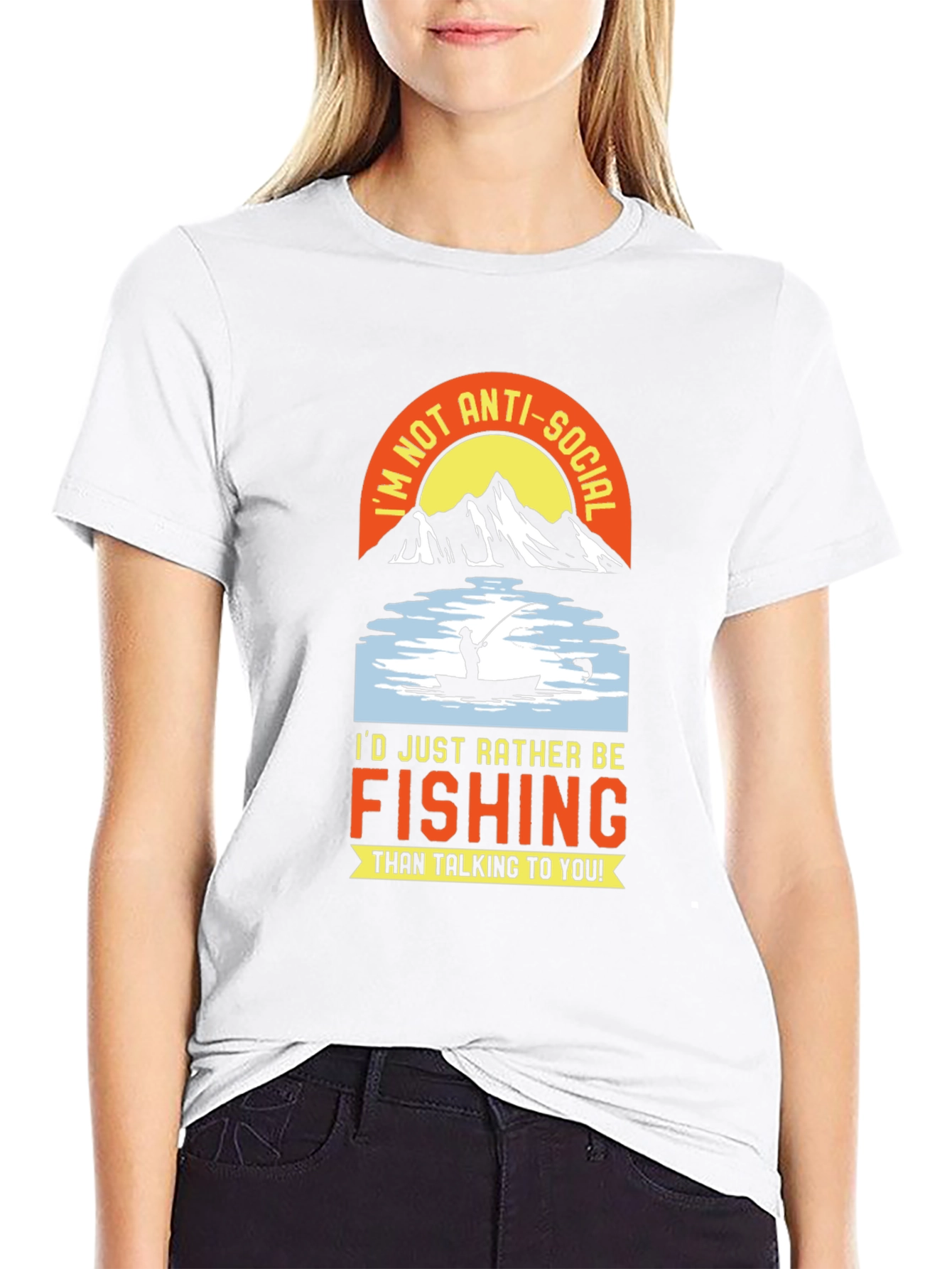 Fishing T-Shirt - Id Rather Be Fishing Anti-Social Tee