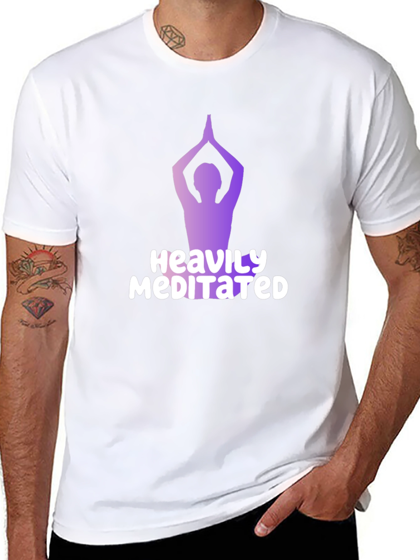 Heavily Meditated T-Shirt - Yoga Pose Graphic Tee