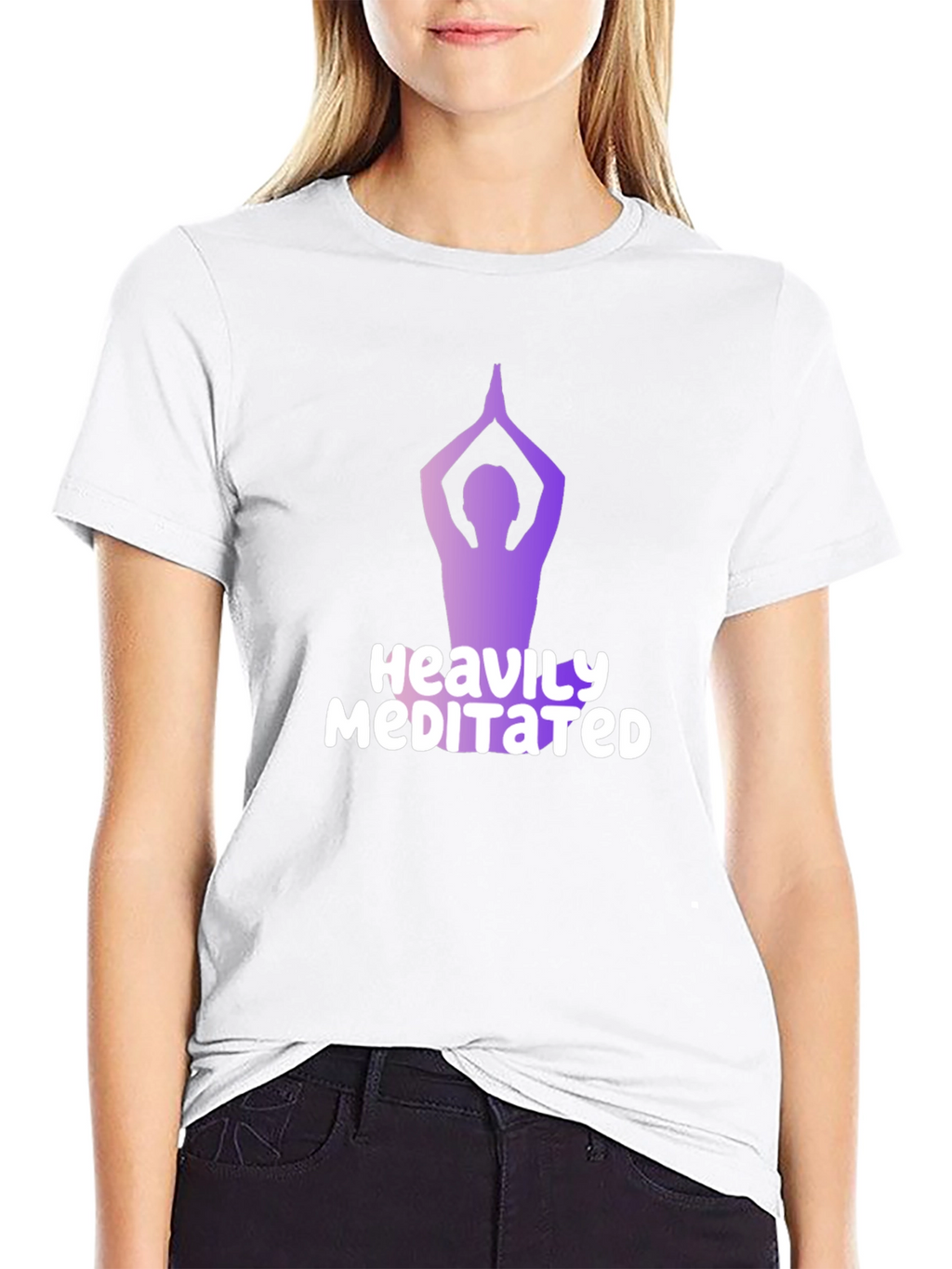 Heavily Meditated T-Shirt - Yoga Pose Graphic Tee