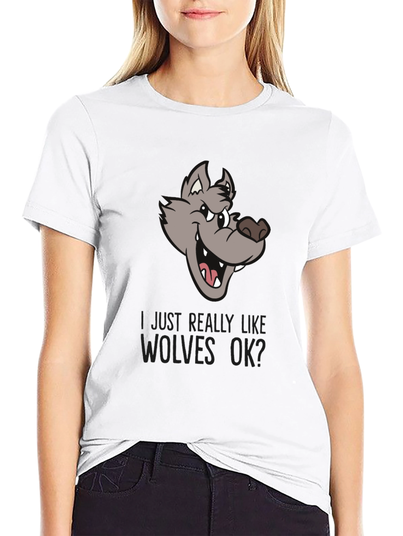 Wolf Lover Graphic Tee - I Just Really Like Wolves OK?
