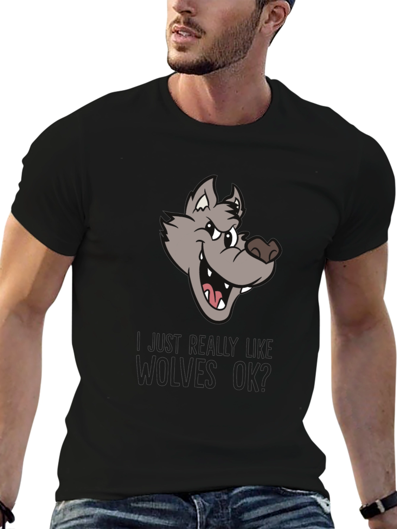 Wolf Lover Graphic Tee - I Just Really Like Wolves OK?