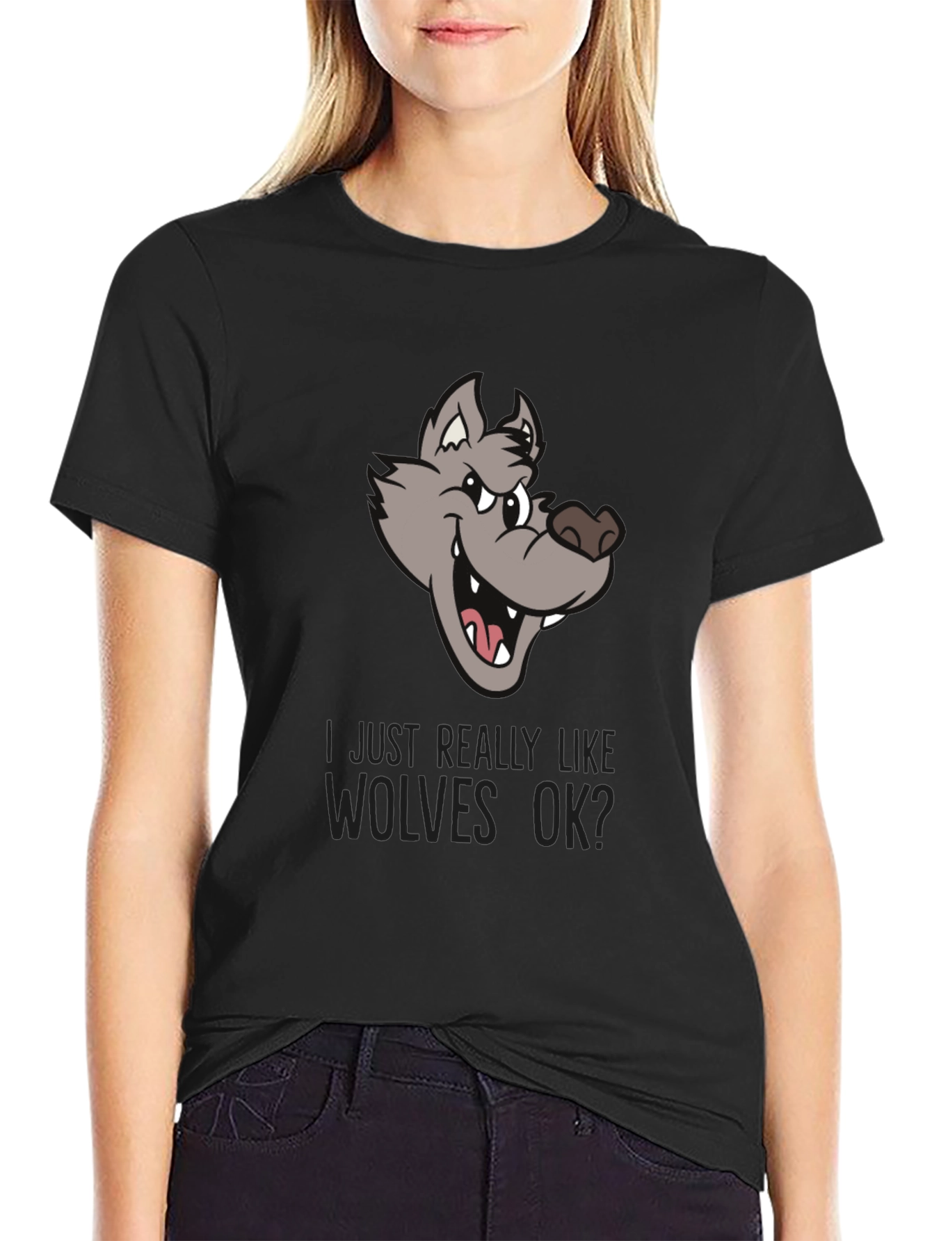 Wolf Lover Graphic Tee - I Just Really Like Wolves OK?