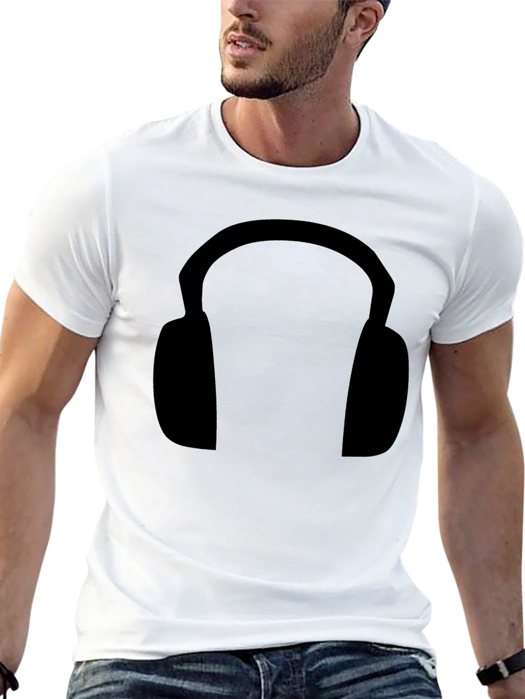 Black Headphone Graphic Tee - Stylish & Comfortable