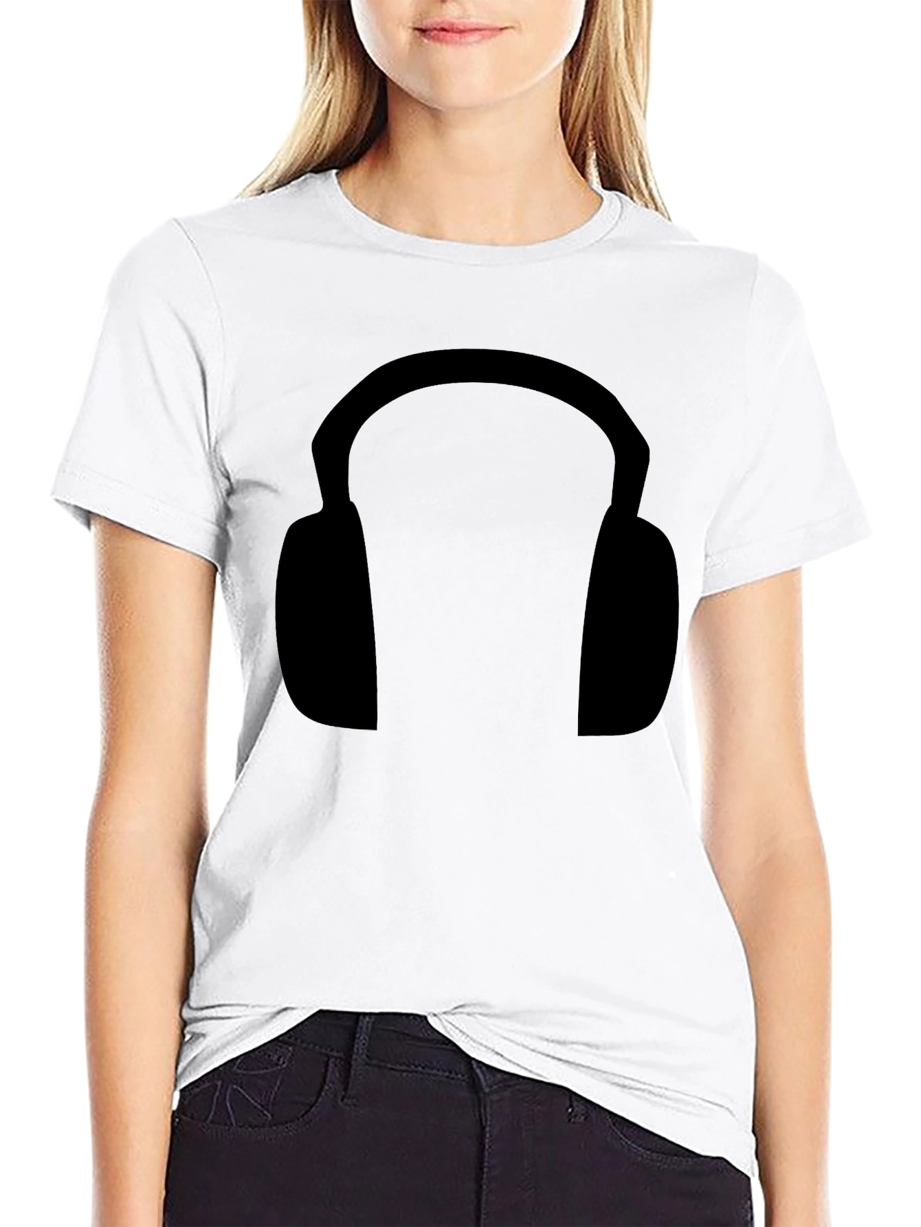 Black Headphone Graphic Tee - Stylish & Comfortable