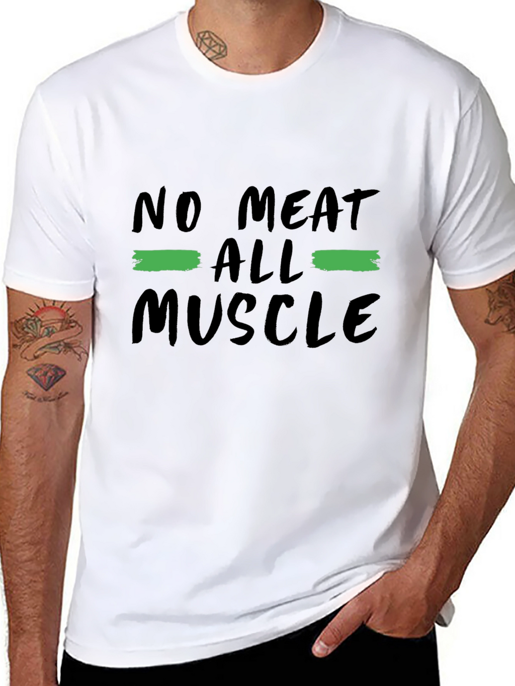No Meat All Muscle Graphic Tee Black Vegan Shirt