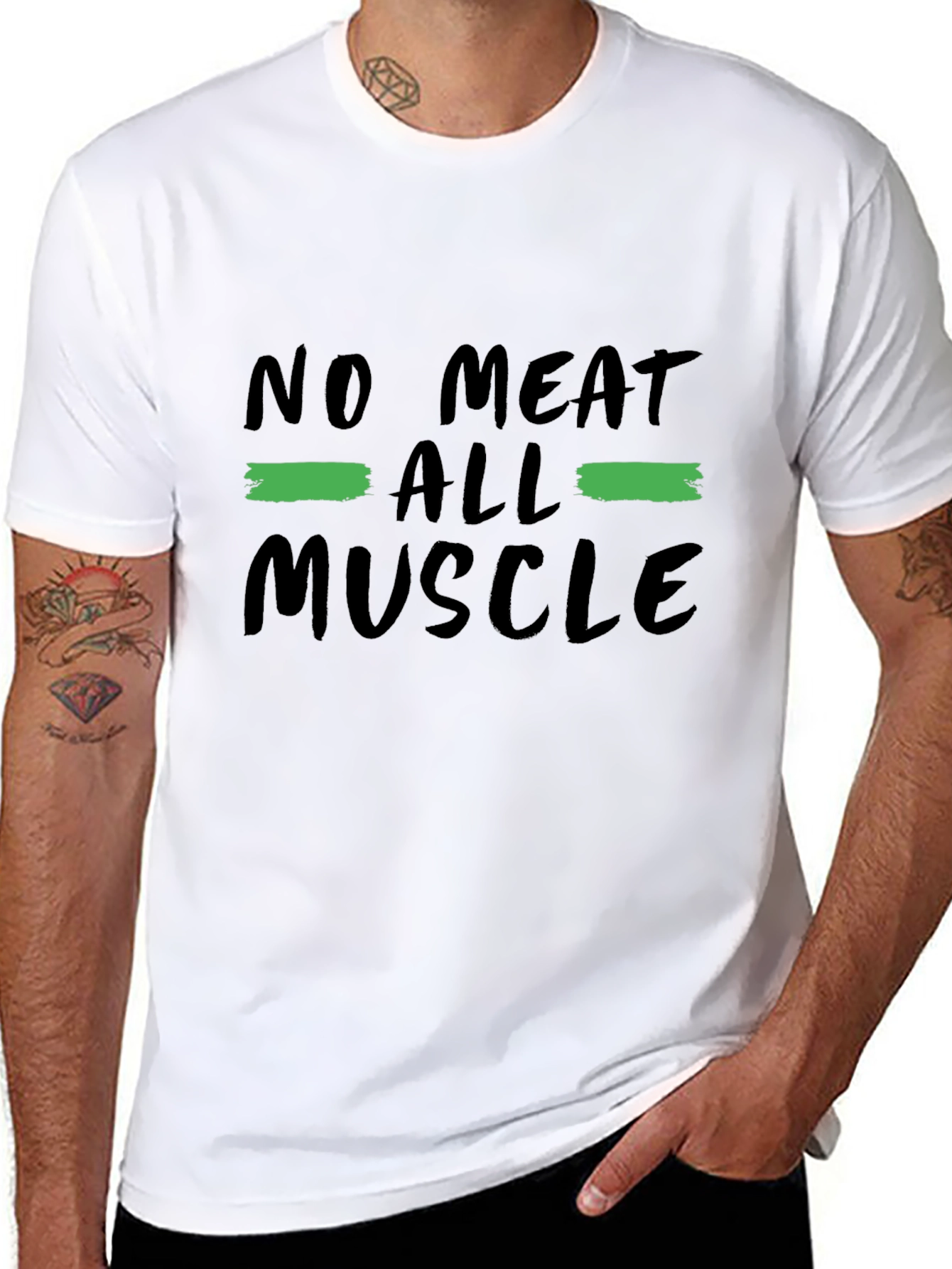 No Meat All Muscle Graphic Tee Black Vegan Shirt