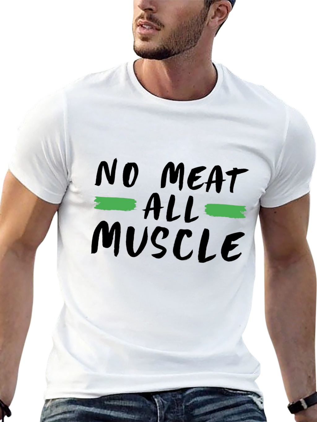 No Meat All Muscle Graphic Tee Black Vegan Shirt