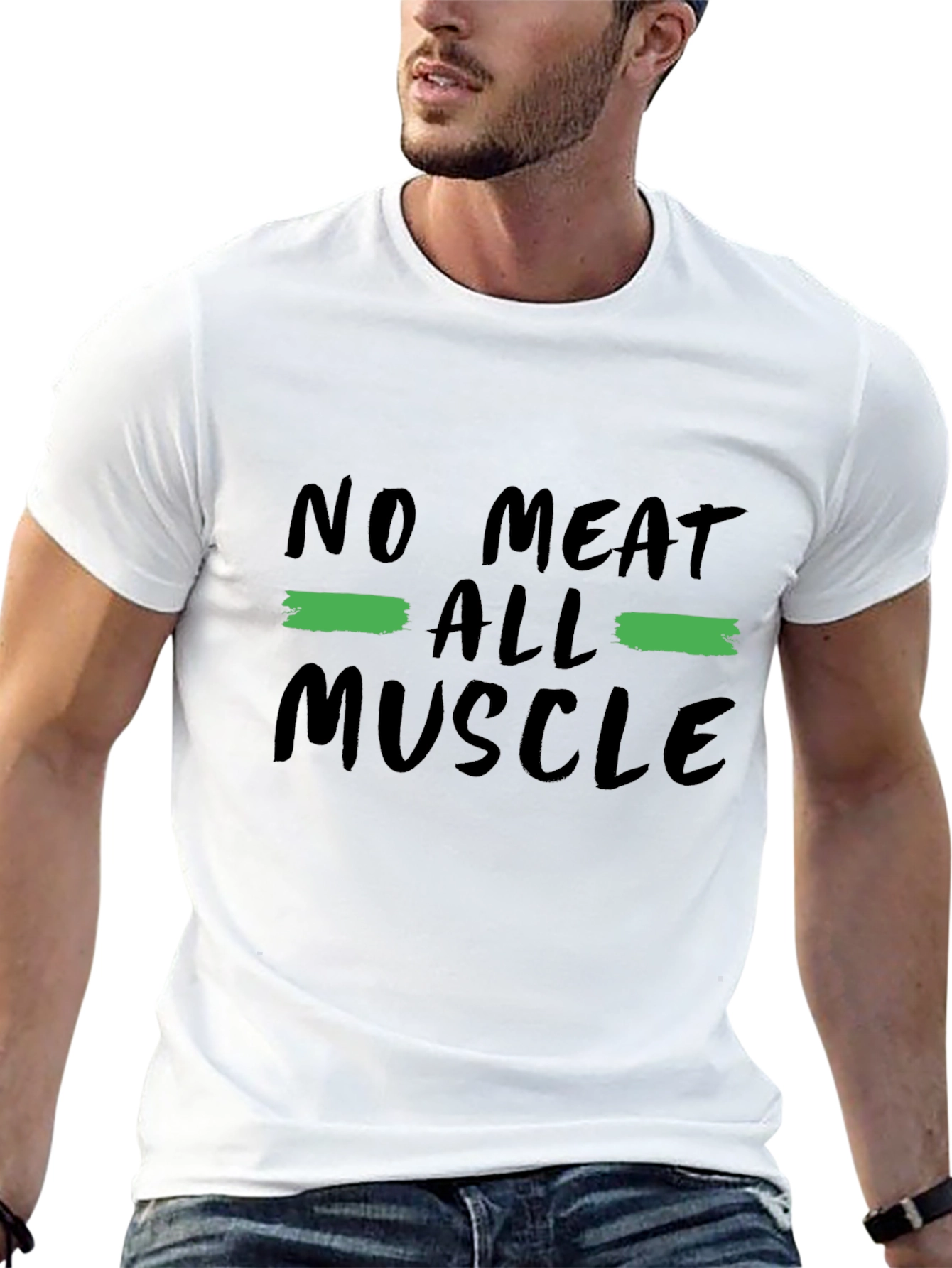 No Meat All Muscle Graphic Tee Black Vegan Shirt