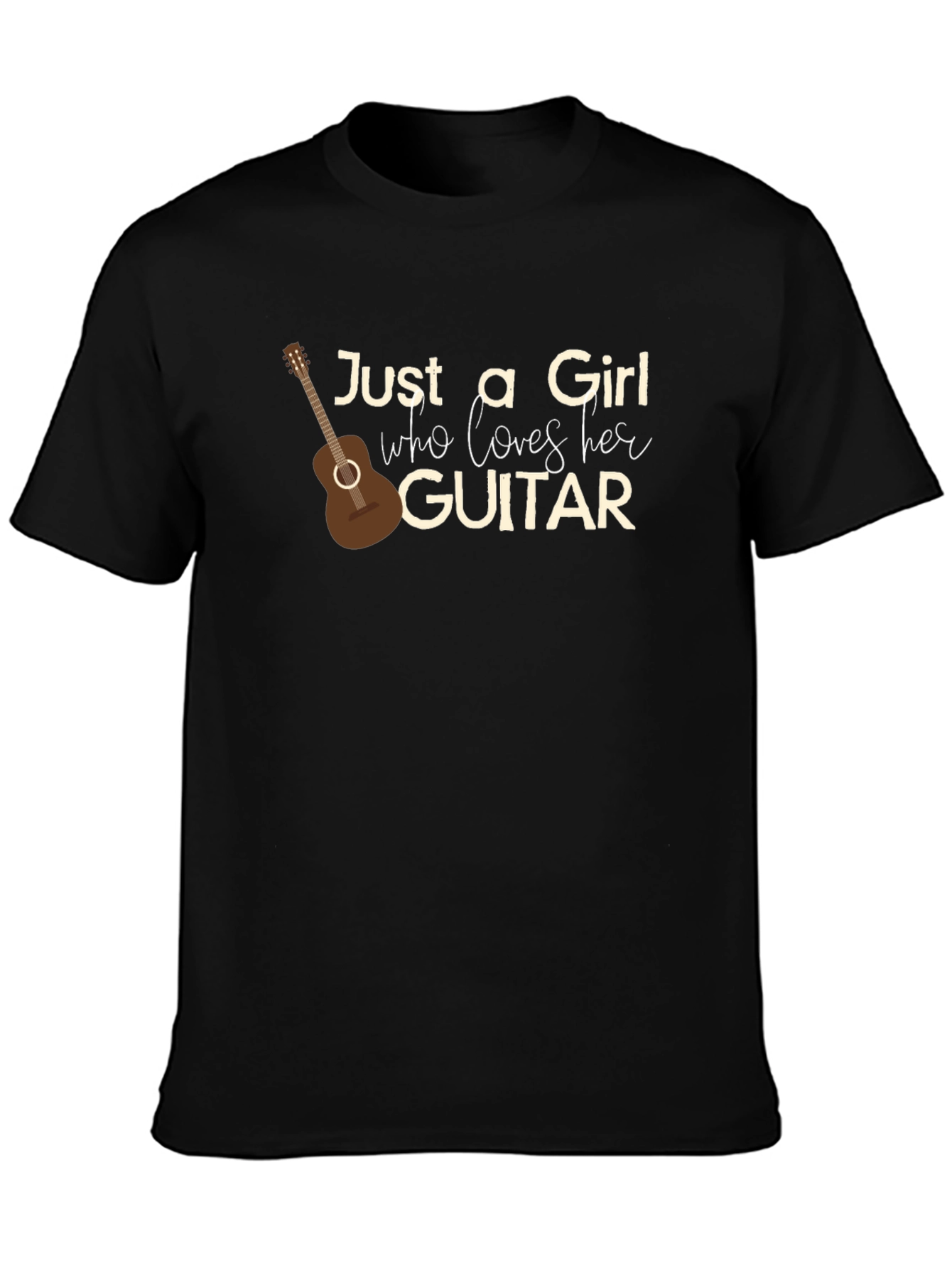 Just a Girl Who Loves Her Guitar Graphic T-Shirt