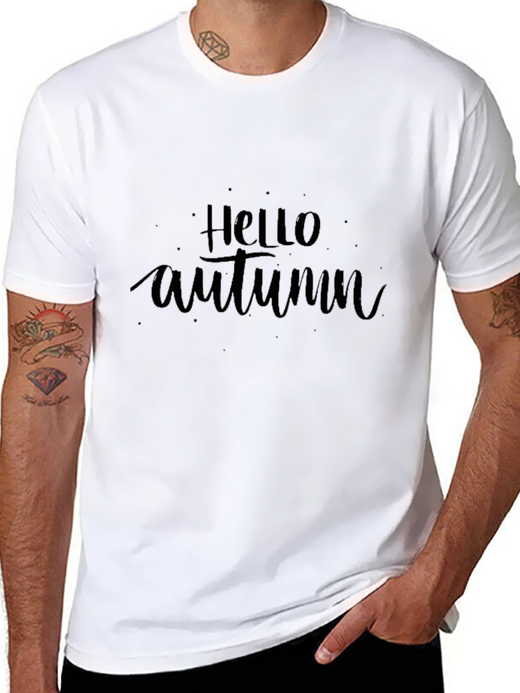Hello Autumn Black Graphic Tee