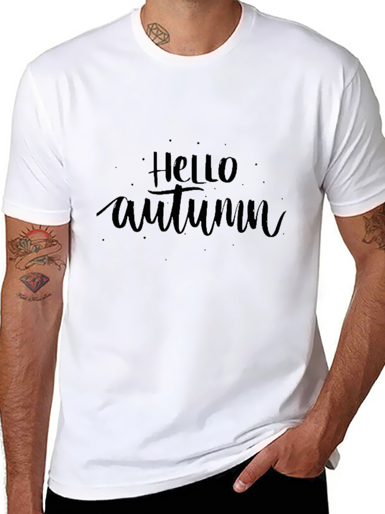 Hello Autumn Black Graphic Tee