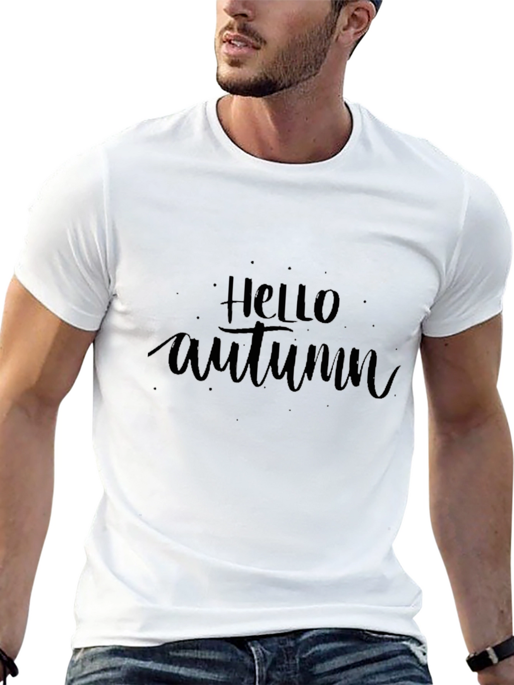 Hello Autumn Black Graphic Tee